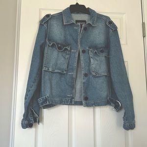 Boutique imported jean jacket size s but oversized